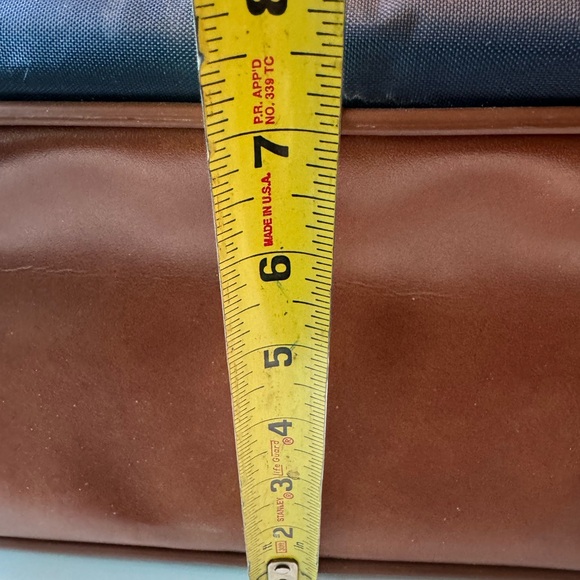 Vintage 80s Jaguar Navy Blue Brown Weekender Overnighter Duffel Bag Travel - Picture 12 of 12